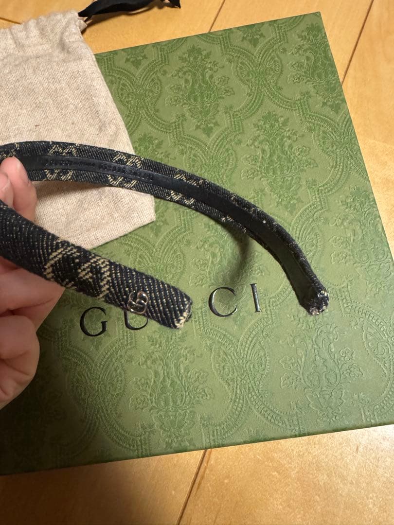 GUCCI GGデニム ヘアバンド カチューシャ