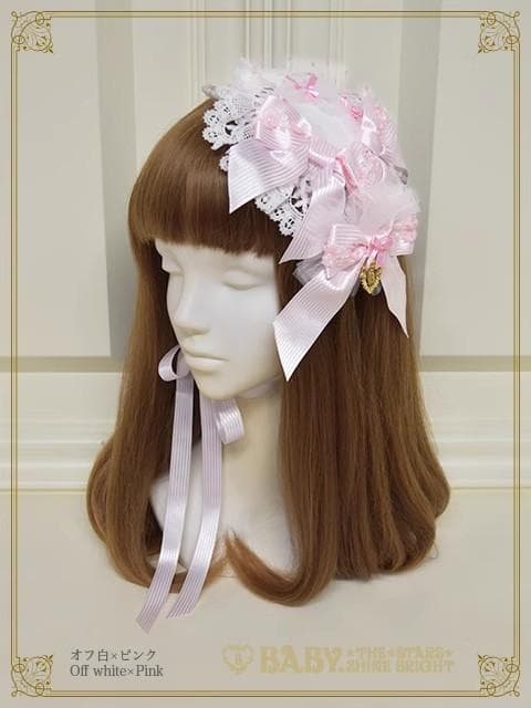 BABY いちごのCharlotte ヘッドドレス　オフ白×ピンク　新品