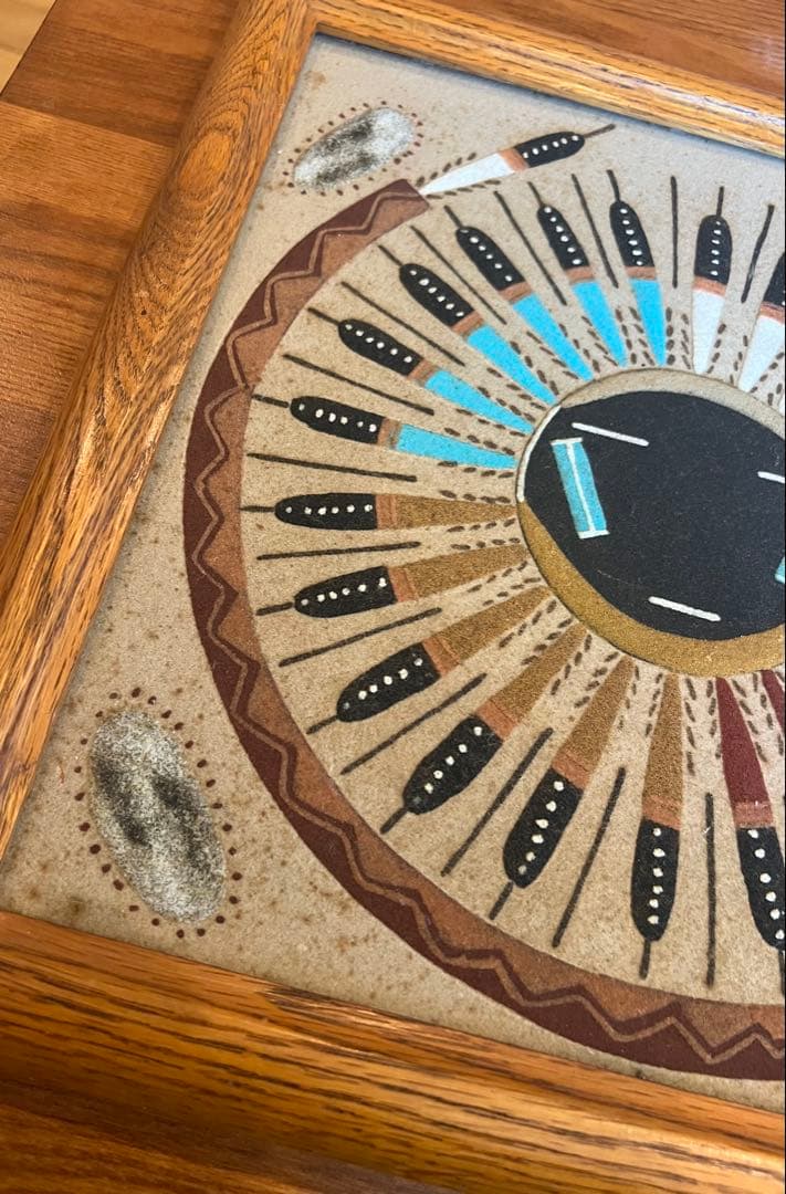 ネイティブアメリカン　サンドペイント　ナホバ族　砂絵