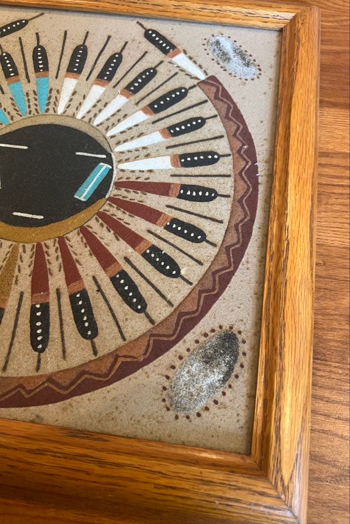 ネイティブアメリカン　サンドペイント　ナホバ族　砂絵