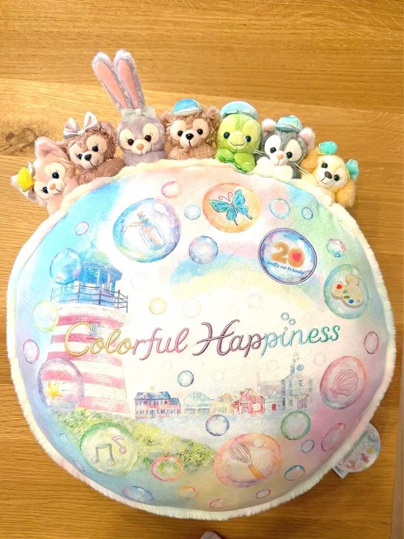最終値下げ ダッフィーフレンズ20周年 カラフルハピネス クッション