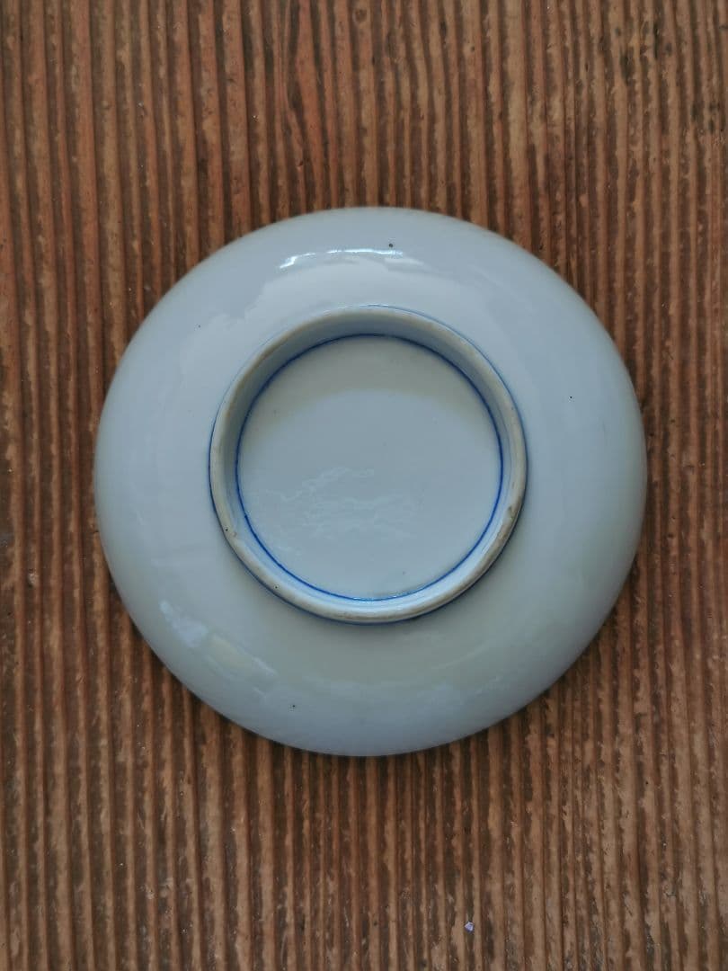 白磁青花 青絵 ダミエ線描 変わり市松花紋 汕頭レース風 ≒13㎝2枚組 骨董市