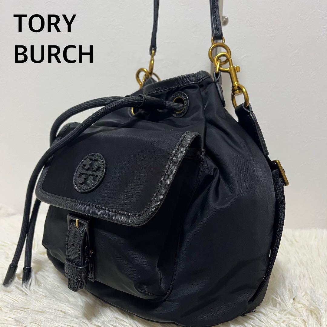 トリーバーチ 2way ショルダーバッグ エラ ブラック バケットバッグ 巾着