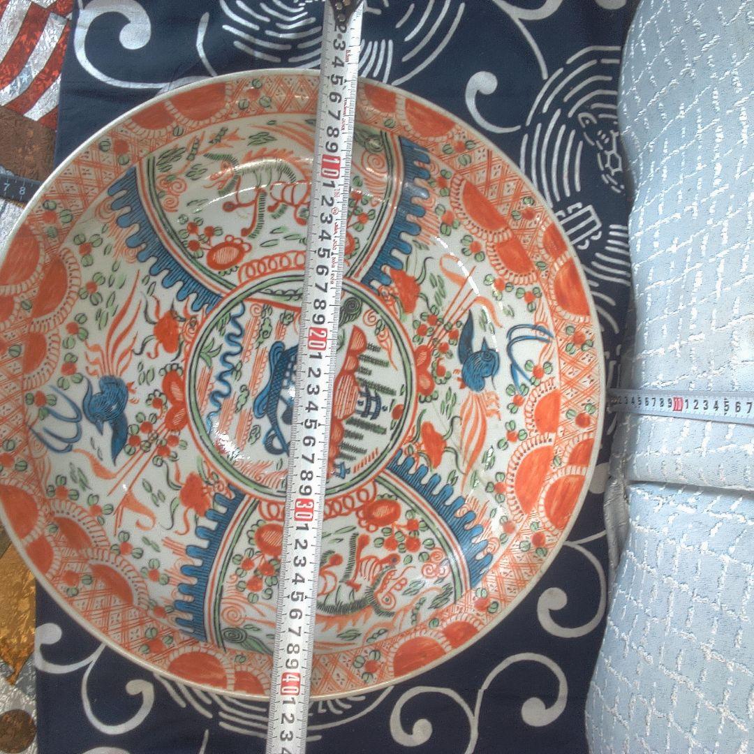 骨董６ ひび直しあります注意多色花模様の陶器皿