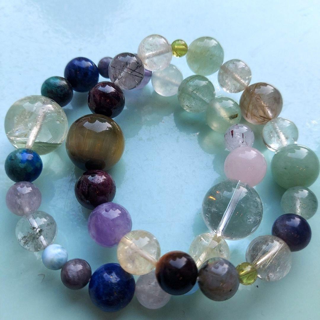 オーダー二本【レモンクォーツ・クリソコラ】【タイガーアイ・ガーネット】