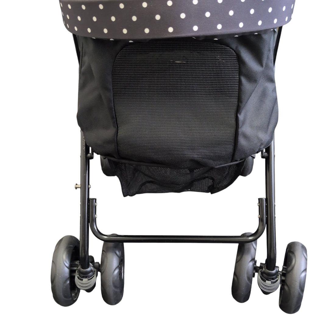 【美品 送料無料】GEX わんわんカート デラックス　多頭用　水玉　黒