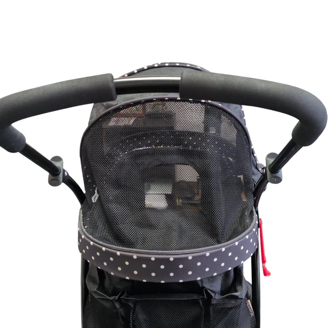 【美品 送料無料】GEX わんわんカート デラックス　多頭用　水玉　黒