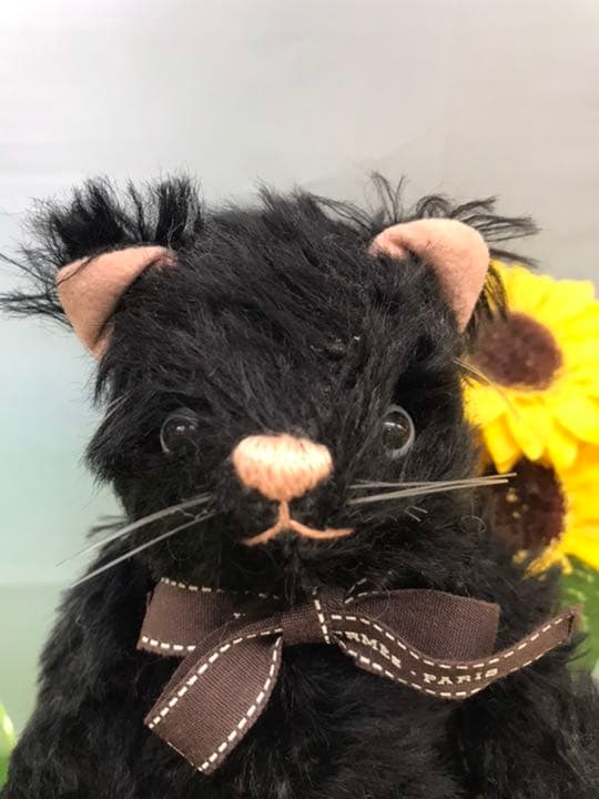 国内作家様の可愛い黒猫ゃんテディ5ジョイント　アンティーク品