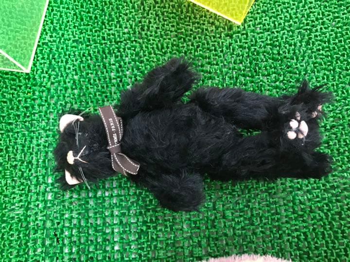 国内作家様の可愛い黒猫ゃんテディ5ジョイント　アンティーク品