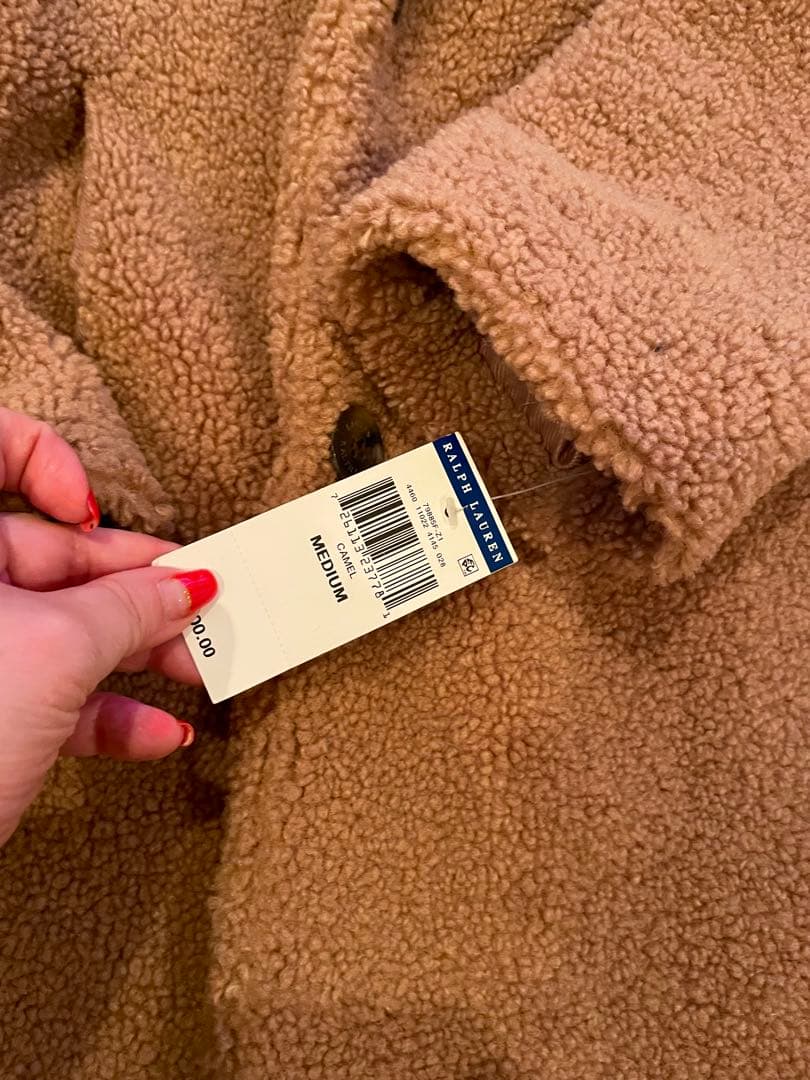 ラルフローレン　キャメル-テディベア色　ボアコート Mサイズ