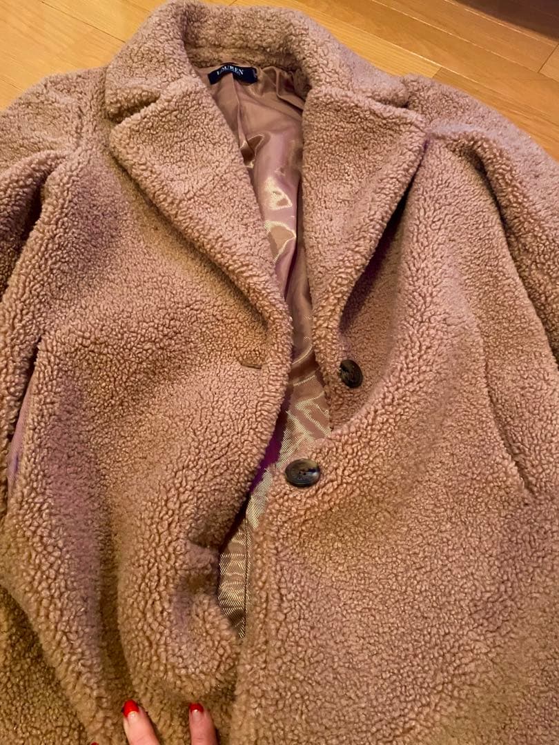 ラルフローレン　キャメル-テディベア色　ボアコート Mサイズ