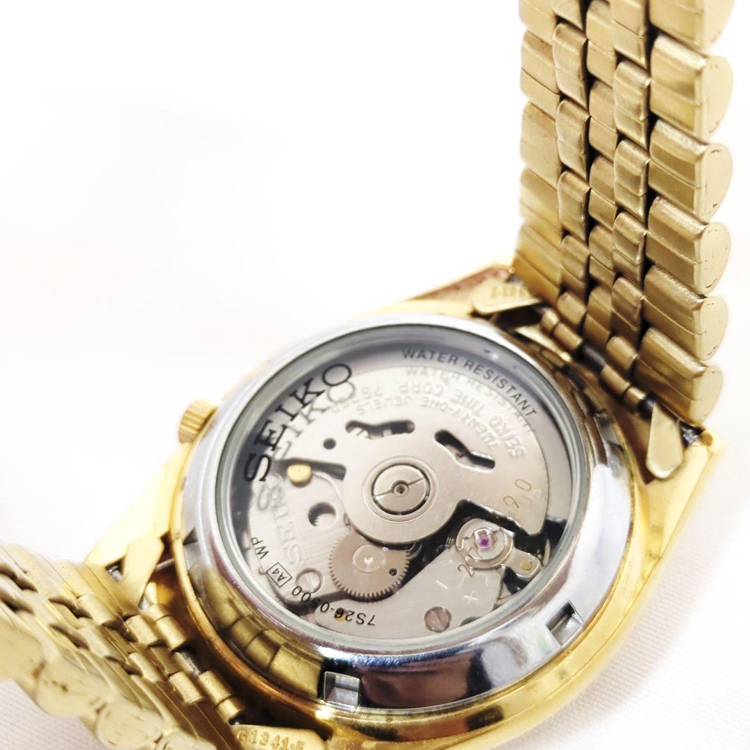 【美品】SEIKO5 自動巻き 稼働品 デイデイト 腕時計 裏スケ