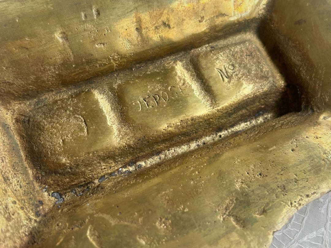 レア　フランス アンティーク 真鍮製 切手スタンド 天使のレリーフ 重厚840g