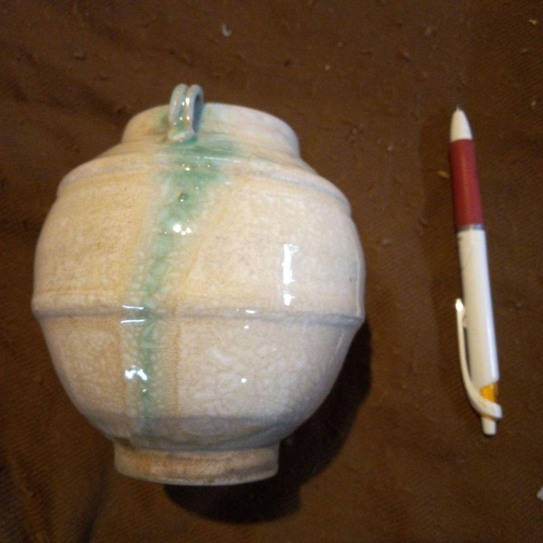 中国陶磁器　明磁州窯　双耳壺