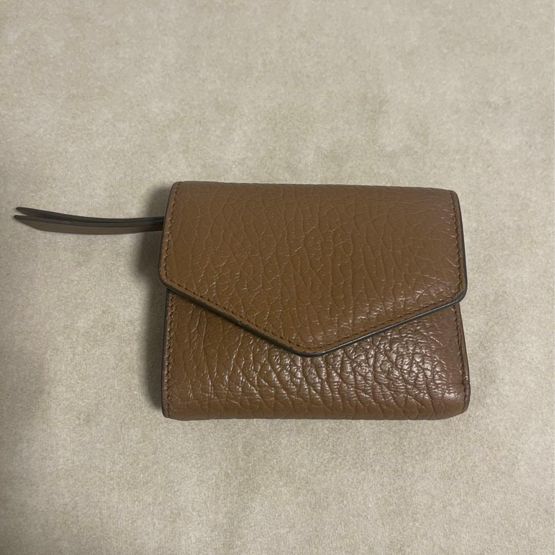 マルジェラ　三つ折り　財布　ブラウン