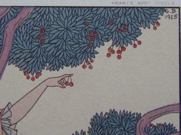 ジョルジュ・バルビエ、希少画集画・特殊紙、新品高級額装付、状態良好