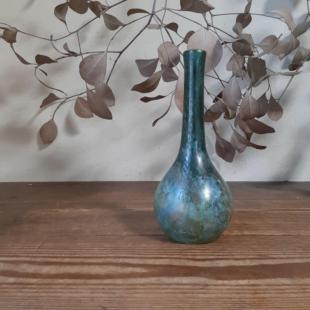 No4707 リモージュ　フランス　鶴首花瓶　高さ21cm 陶磁器　送料無料