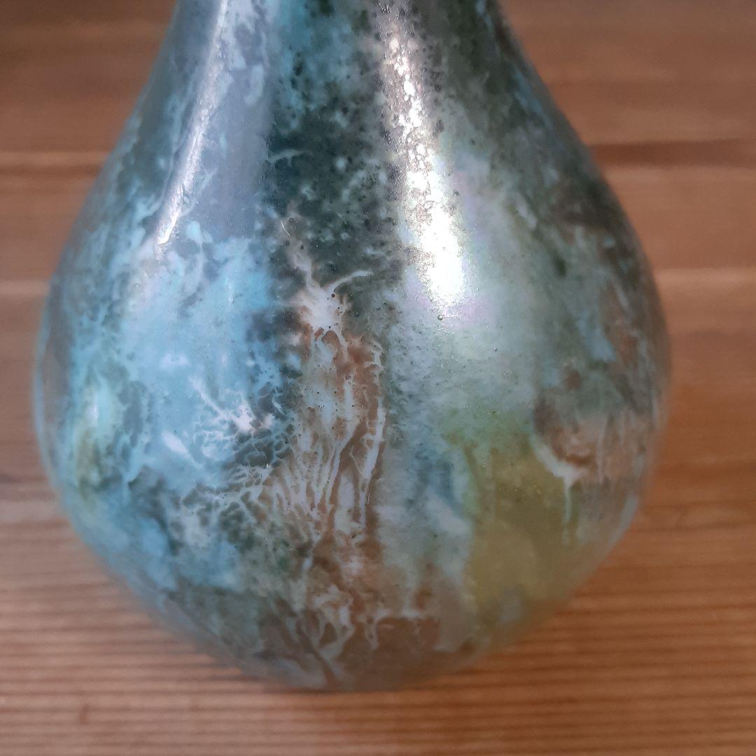 No4707 リモージュ　フランス　鶴首花瓶　高さ21cm 陶磁器　送料無料