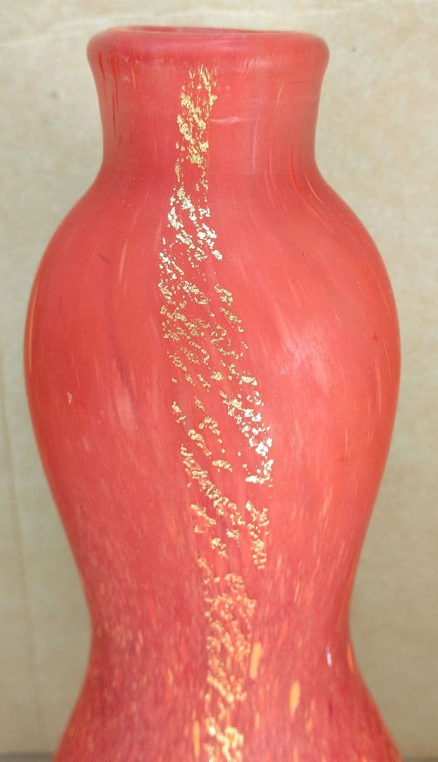 【本物保証】藤田喬平 手吹 金彩花瓶 共箱 美品 高さ23㎝ 個展出品作