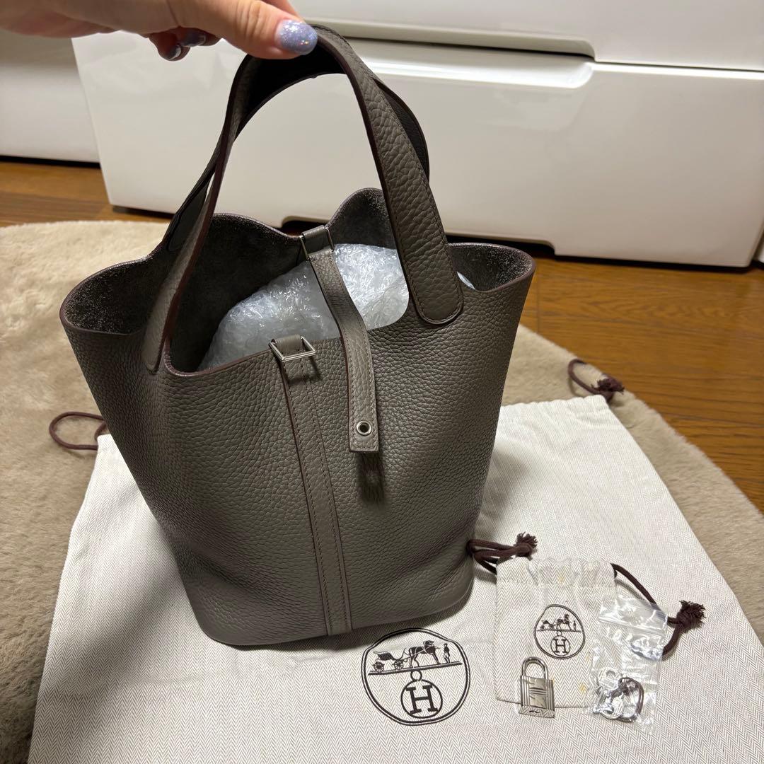 【美品】エルメス　ピコタンロック22 MM トリヨンクレマンス　エタン