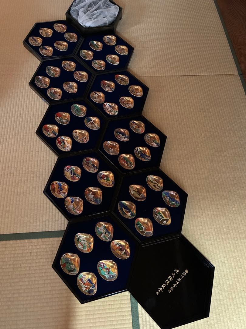 0002【蒔絵箱付・限定コレクション】源氏物語 貝合せ 貝絵皿54枚 光る君へ