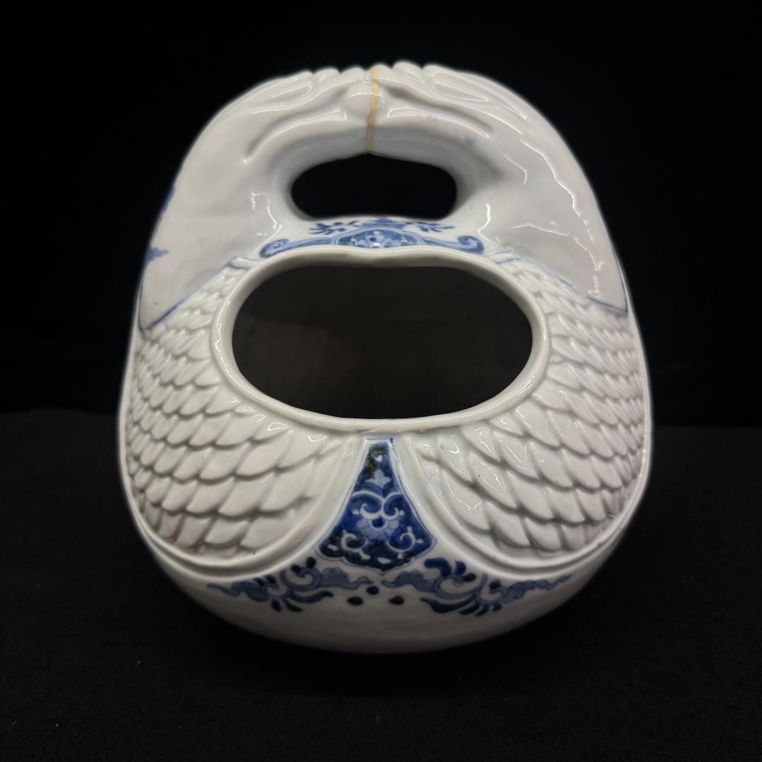 希少！平戸焼　染付　木魚形　手焙 古美術品 時代物