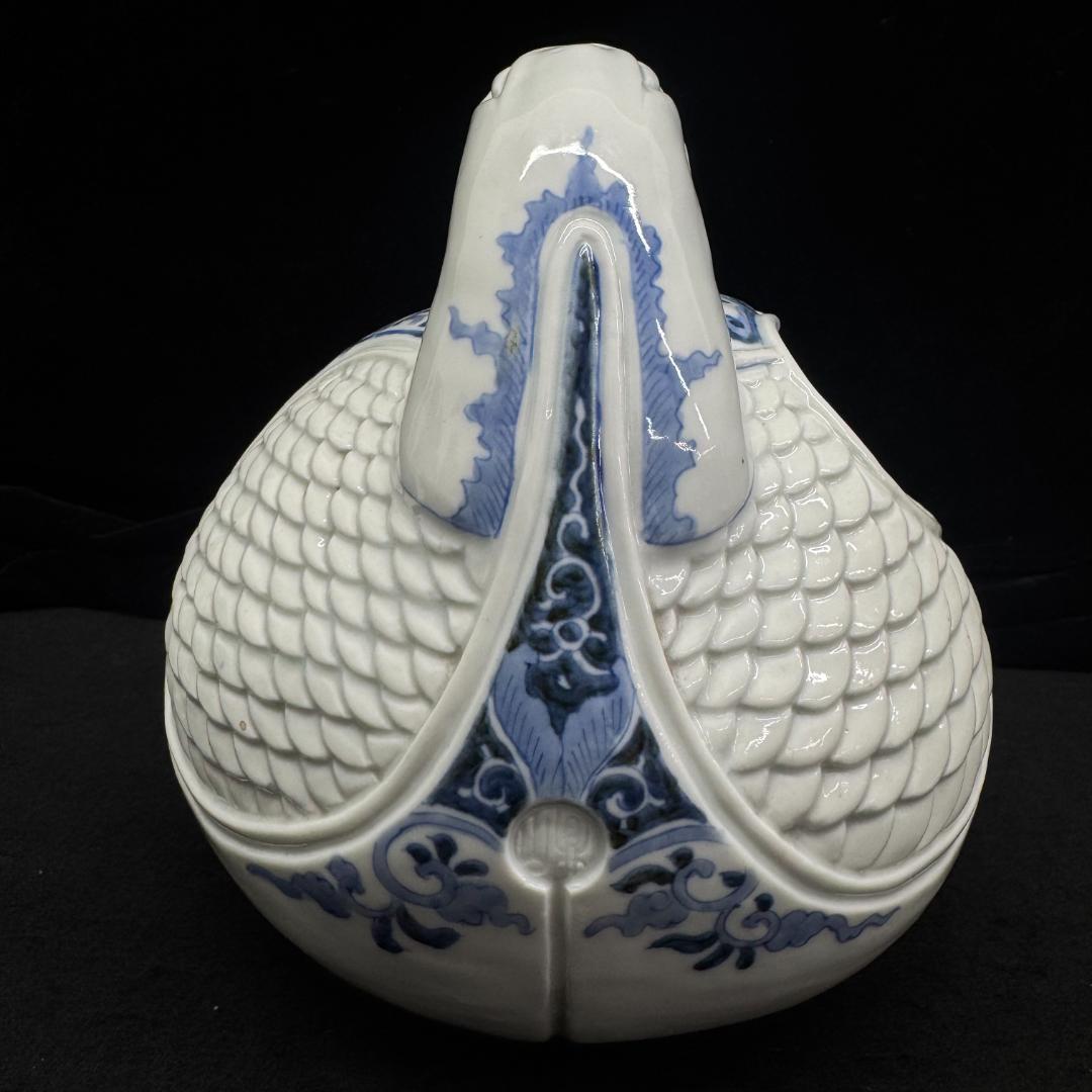 希少！平戸焼　染付　木魚形　手焙 古美術品 時代物