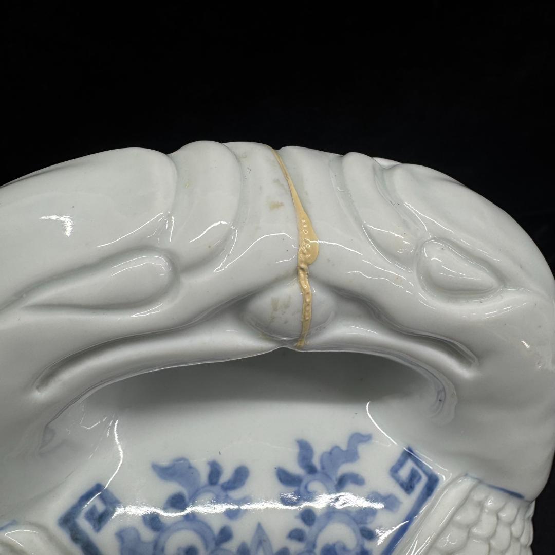 希少！平戸焼　染付　木魚形　手焙 古美術品 時代物