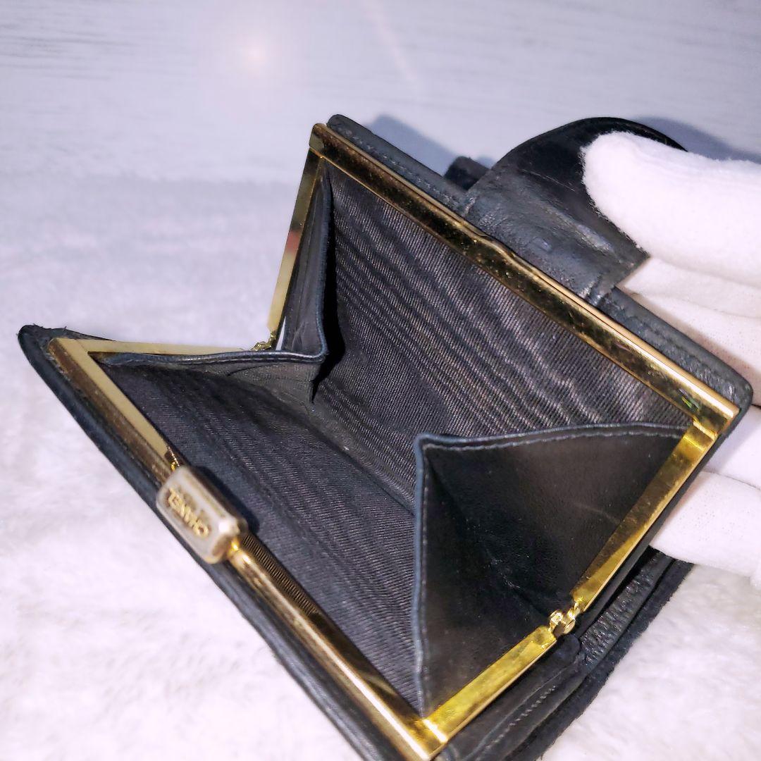 シャネル 折財布 ラムスキン ビコローレ ブラック 黒 ココマーク