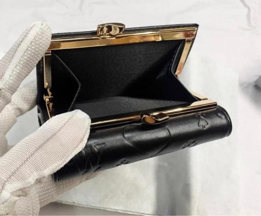 Vivienne Westwood 3つ折り財布 ブラック/ゴールドロゴ-154