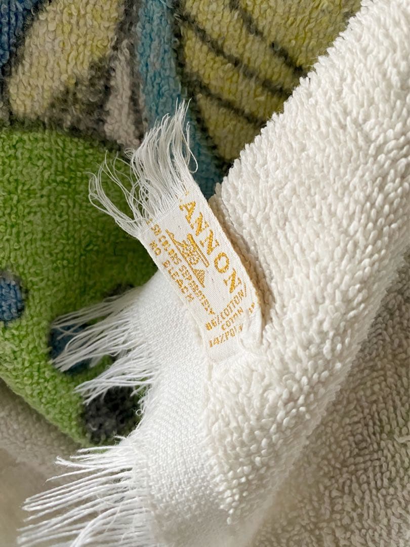 ビンテージ 70s USA きのこ 蝶々 レトロインテリア ハンカチ タオル 飾