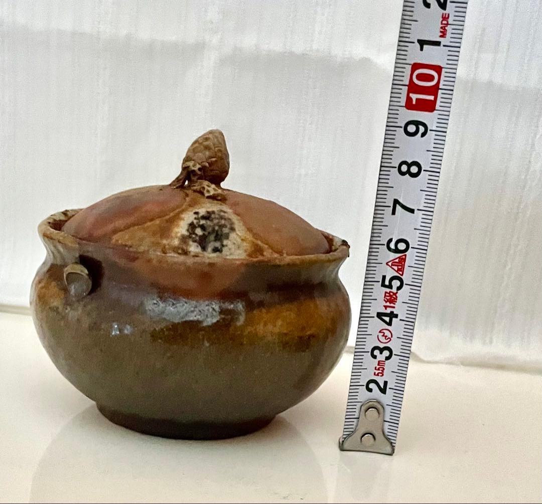 備前焼　煎茶器揃　宝瓶・湯冷し・煎茶椀　松ぼっくり　五郎兵衛窯　木箱付き