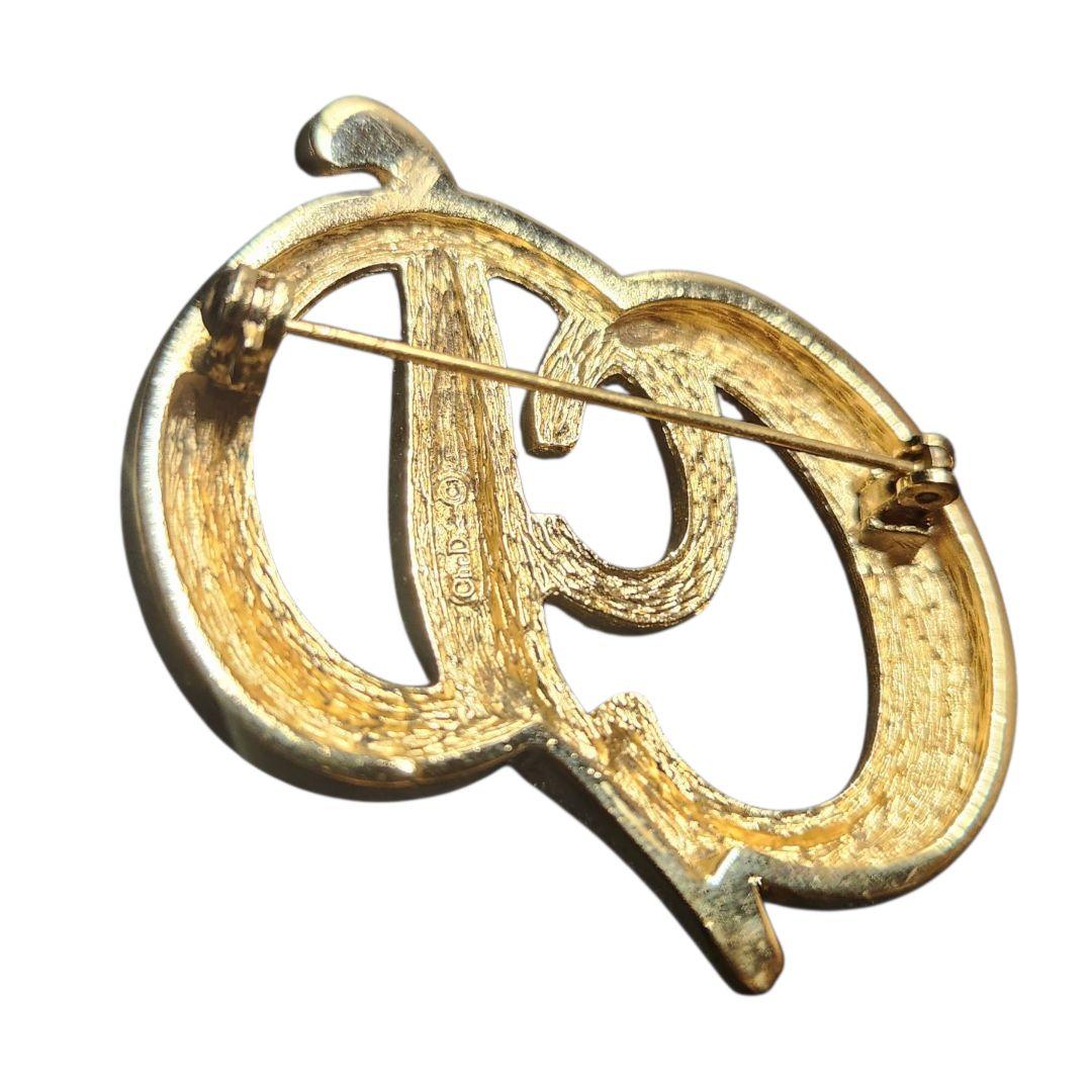 Christian Dior クリスチャンディオール CD ブローチ