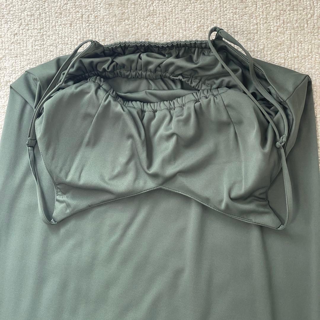 【幻の完売商品！着用１回】pinue ピヌエ シフォンドレス オリーブグリーン