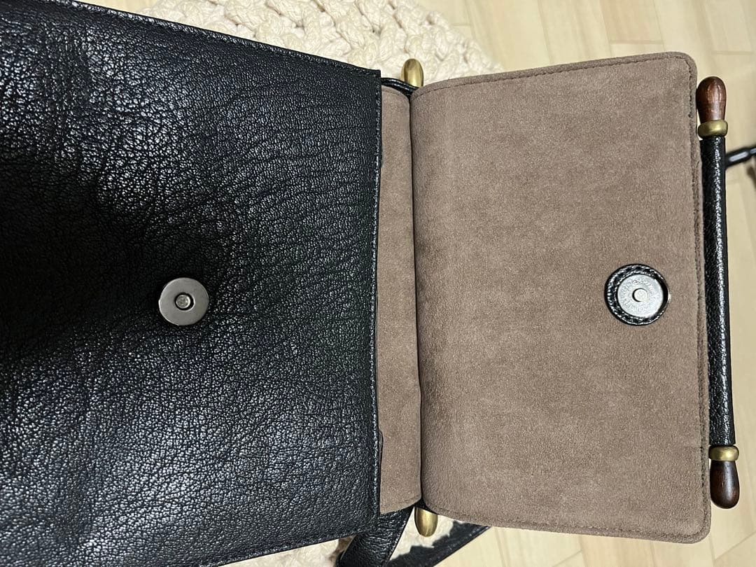 【希少】美品✨トフアンドロードストーン　ショルダーバッグ　ブラックレザー