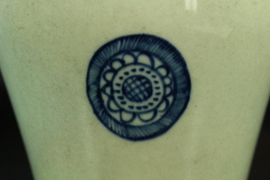 中国美術 青花 首長瓶 高25cm(K-A202)