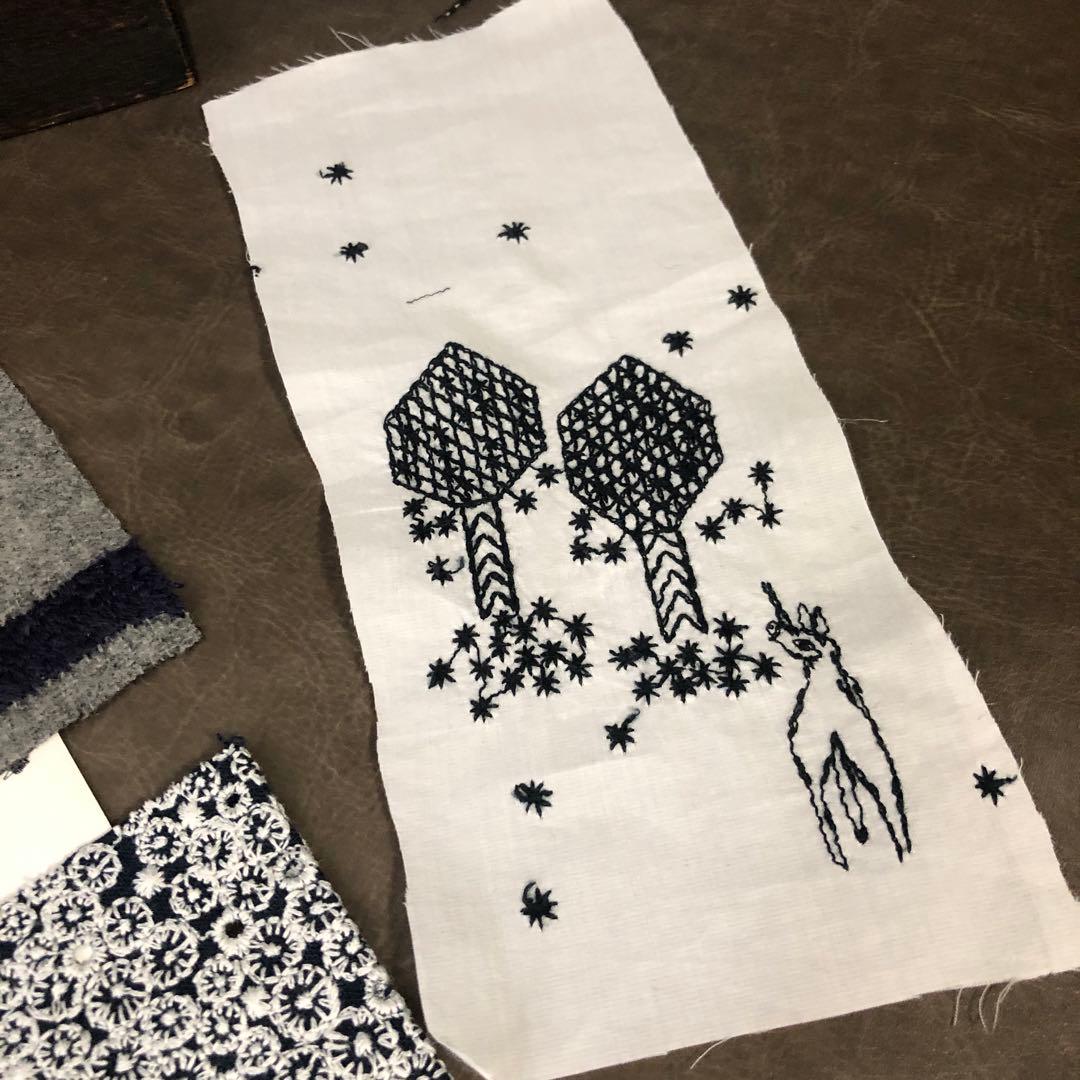 ⚠️chii 総刺繍柄希少ハギレ/ミナペルホネン