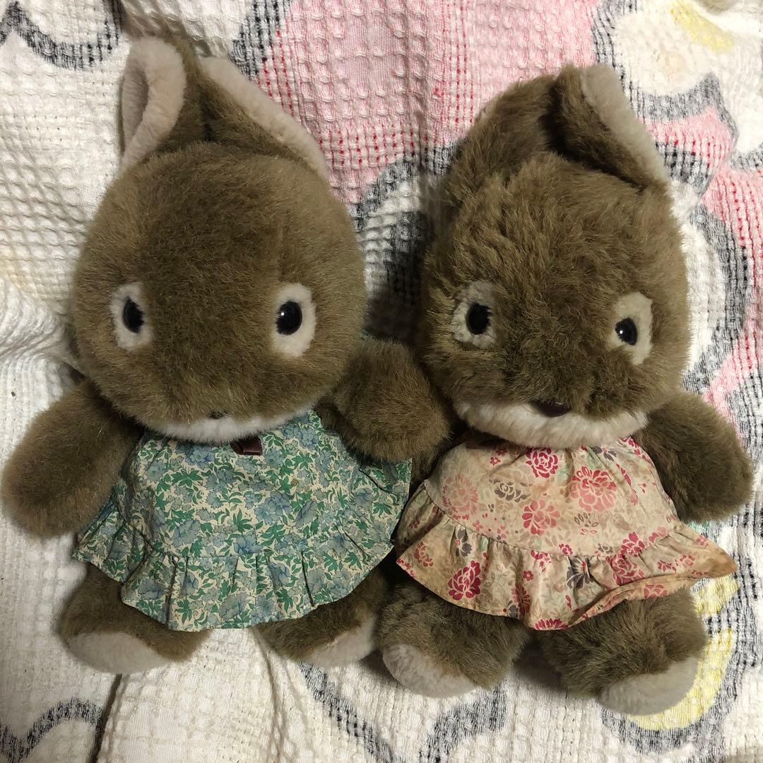 昭和レトロ　ヴィンテージ LIBERTY リバティ　うさぎ　ぬいぐるみ　2コ