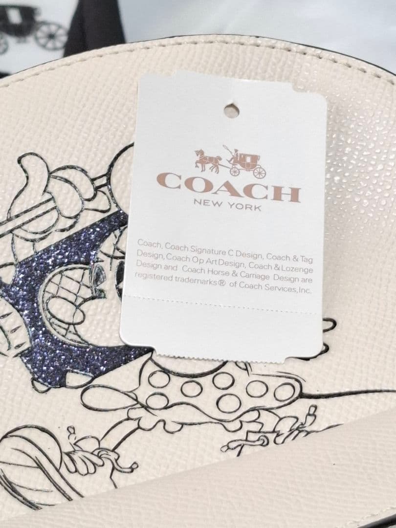 【COACH × Disney】ミニーマウス ミニリュック ホワイト レザー