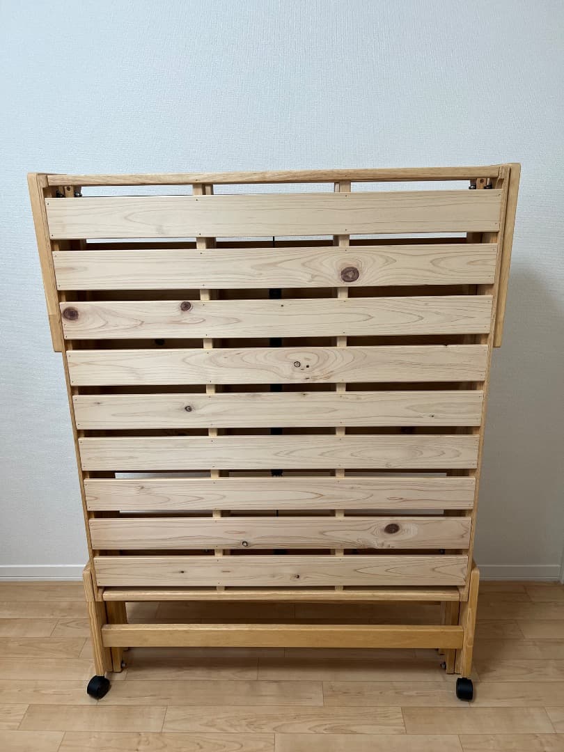 折りたたみ　すのこ　ベッド　中居木工　シングル　ハイタイプ