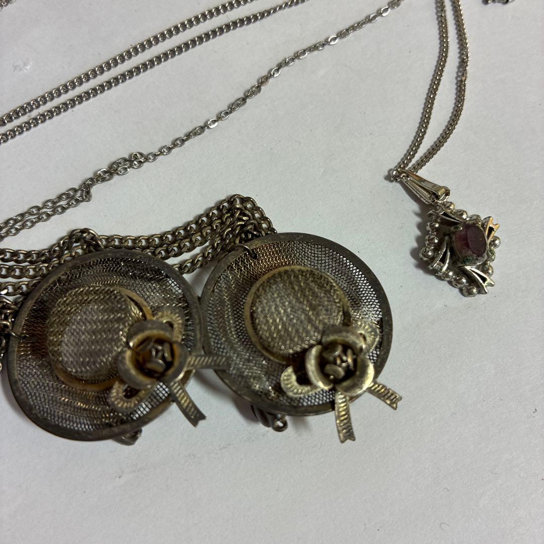 アンティーク　ジュエリー　カメオ　BA800 七宝焼　翡翠　イヤリング　ブローチ