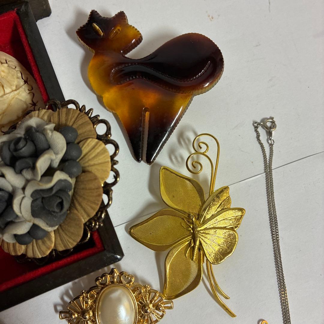 アンティーク　ジュエリー　カメオ　BA800 七宝焼　翡翠　イヤリング　ブローチ