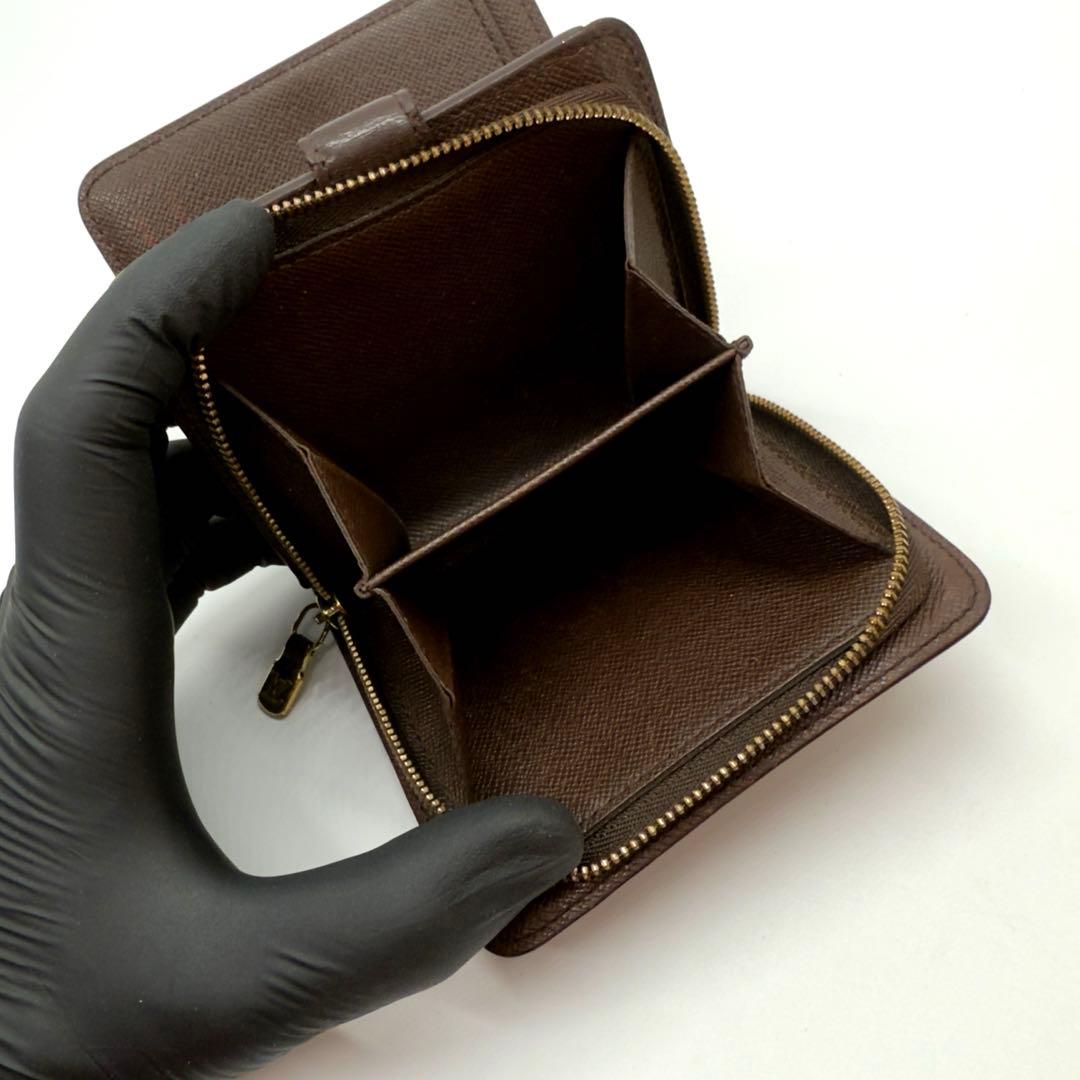 美品✨ルイヴィトン　ダミエコンパクトジップ　二つ折り財布コンパクト　ユニセックス