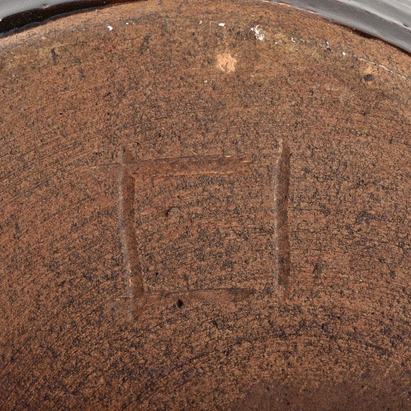 北大路魯山人作　黒織部　水指　時代箱付　V　R6469B