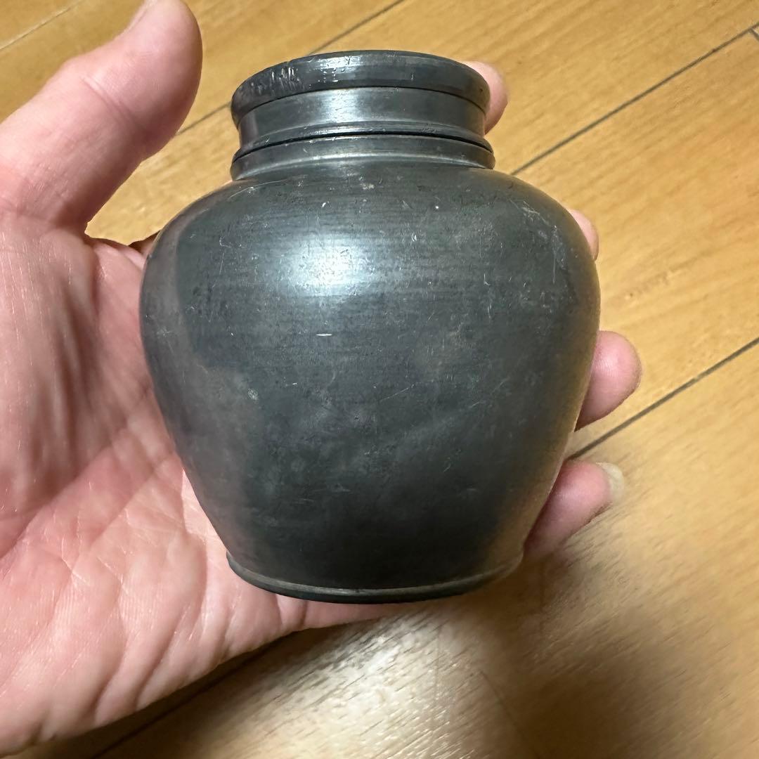 時代物 煎茶道具 古錫 茶壷 茶心壷 約262g