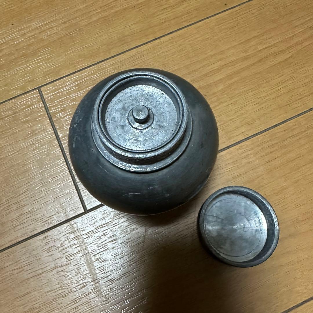 時代物 煎茶道具 古錫 茶壷 茶心壷 約262g