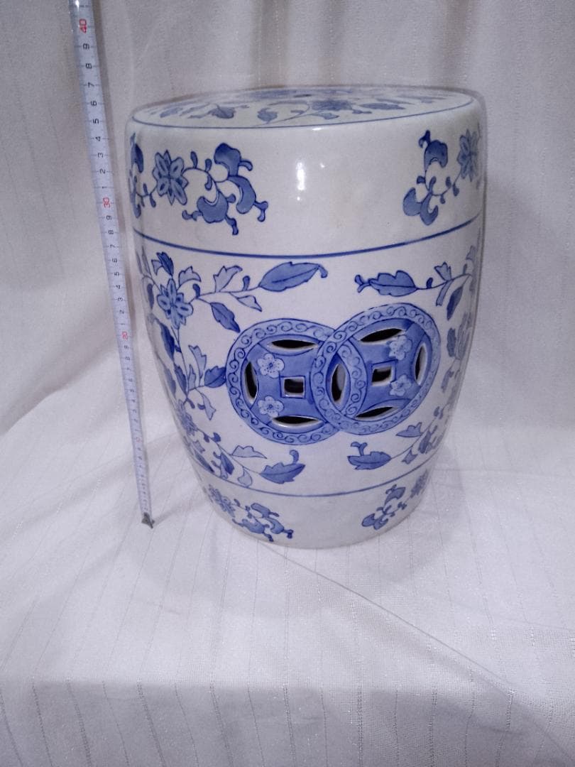 値下げ　骨董品 アンティーク ガーデンスツール　陶器　インテリア　庭椅子