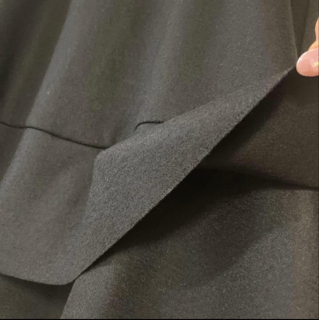 To be chic 黒 ティアードスカート ウール100%裏地つき