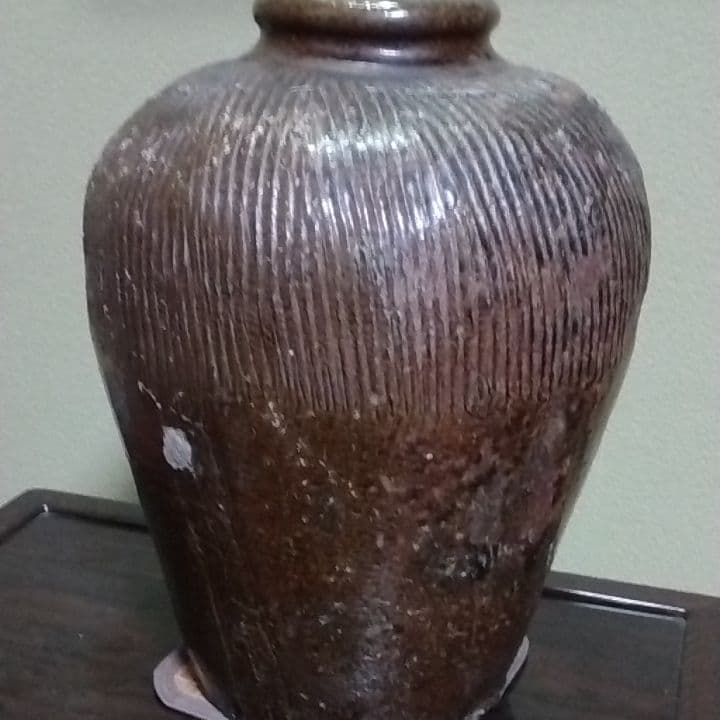 古い丹波焼き？唐津焼き？猫描きです美品珍品。