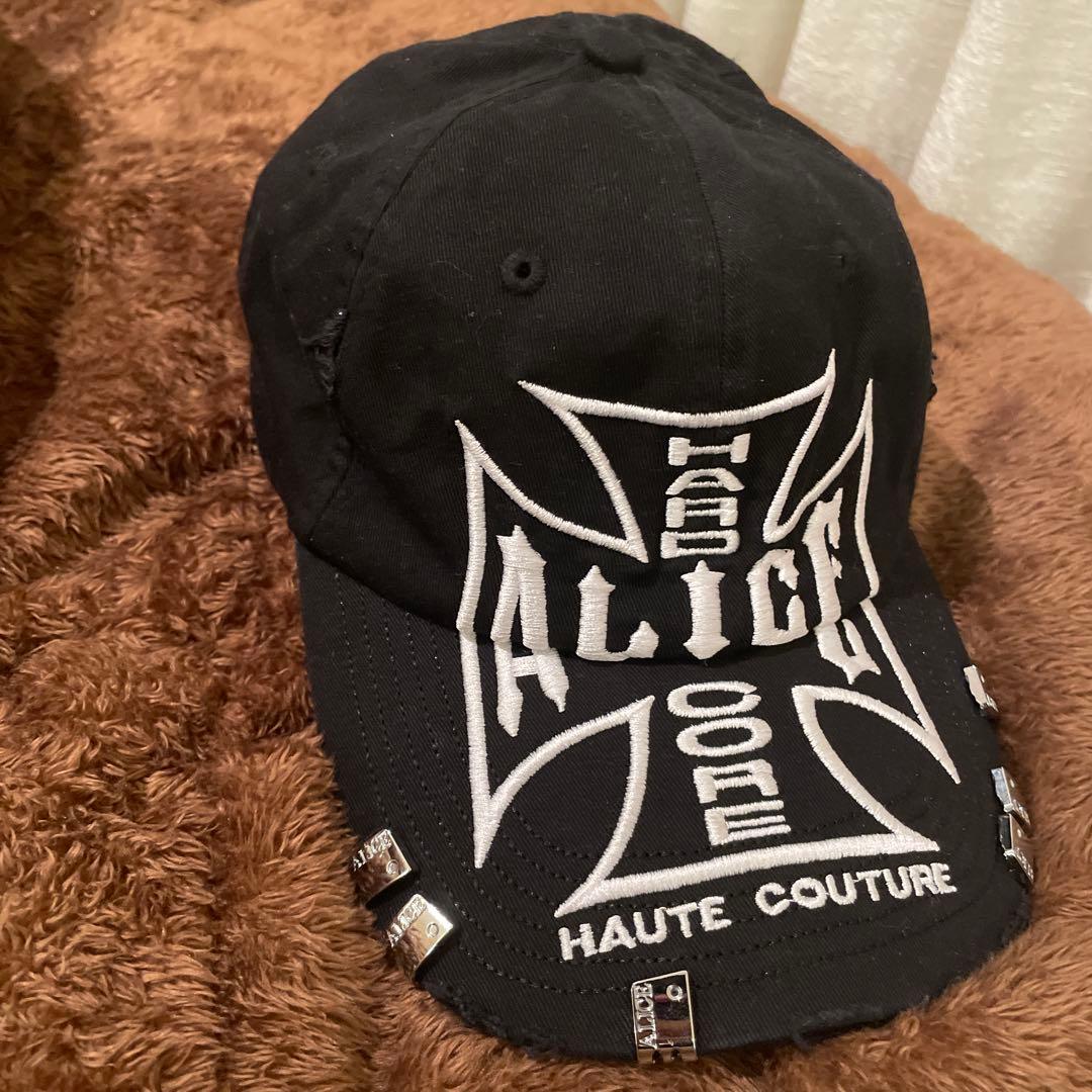 早い者勝ち！美品ALICE HOLLYWOODブラックキャップ　y2k sk8